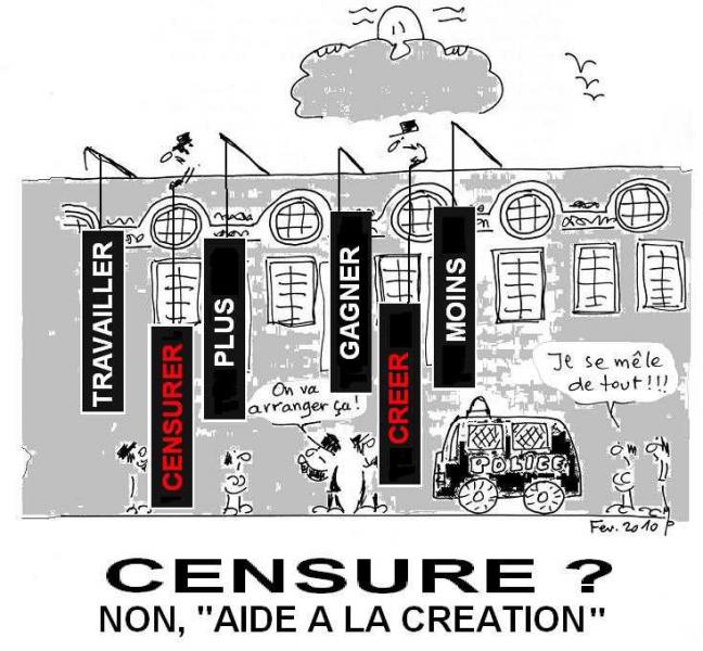 Dessin humoristique contre la censure de l'oeuvre de Siu Lan